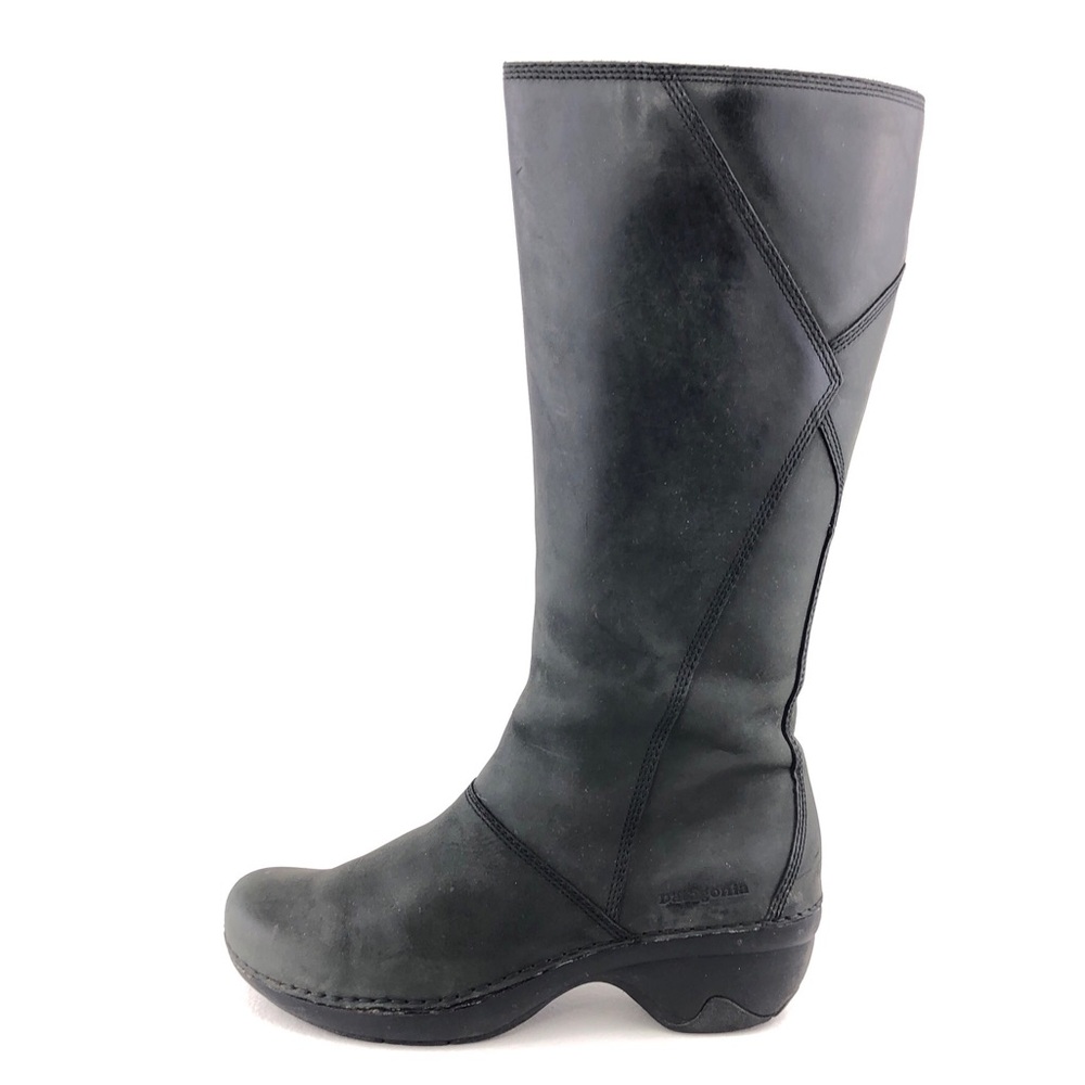 Patagonia Thatcher Tall Black Leather Riding Boots 8.5